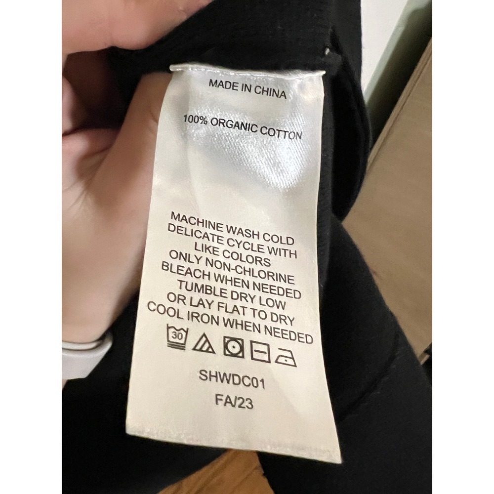 Quince Open Knit Cardigan Sweater Blazer Black Organic Cotton Women Size Large - Picture 4 of 6